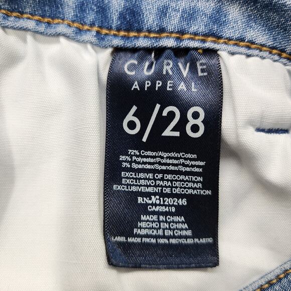 Curve Appeal Jeans Womens 6/28 Blue High Rise Essential Skinny Stretch Denim - Picture 7 of 14